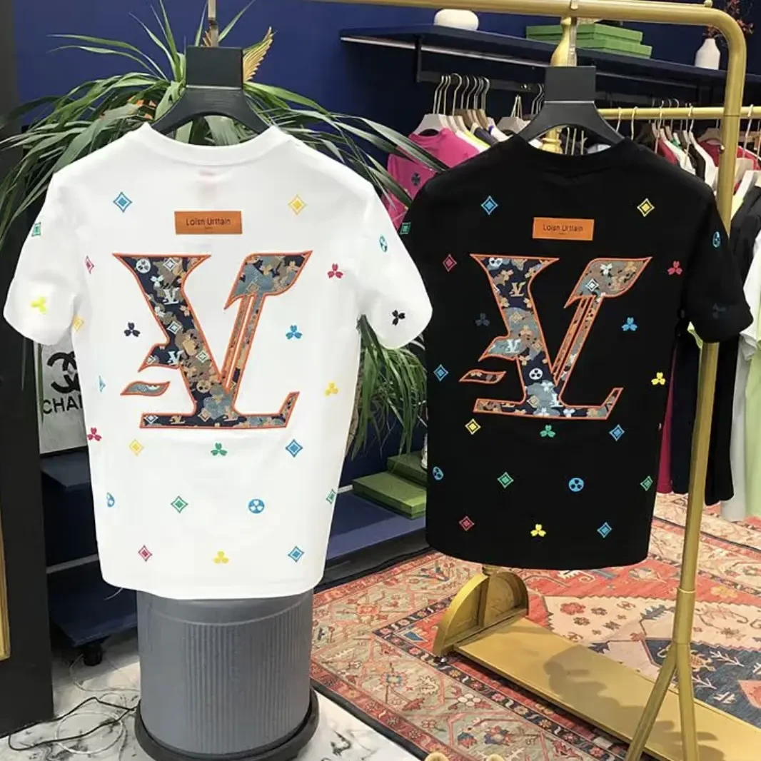 夏季新款男士半袖T恤时尚百搭轻奢高档潮流休闲纯棉宽松修身网红