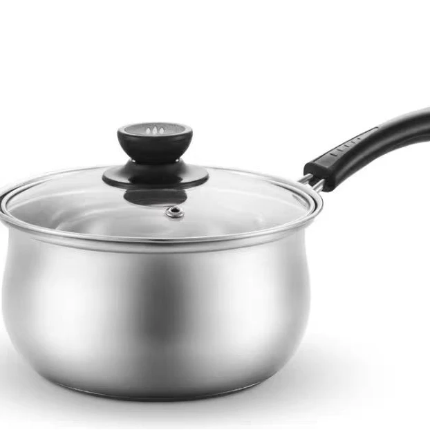 F239不锈钢宝宝辅食锅家用加厚婴儿牛奶锅汤锅泡面锅迷你小锅