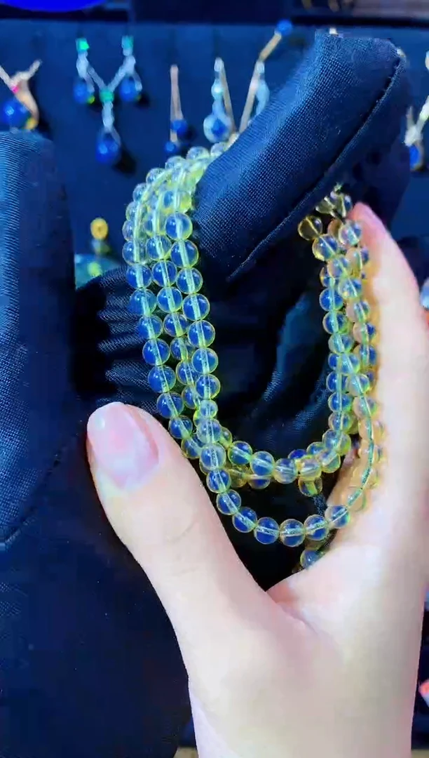 【闪购商品】琥珀珠宝奇石未镶嵌5mm高蓝108串