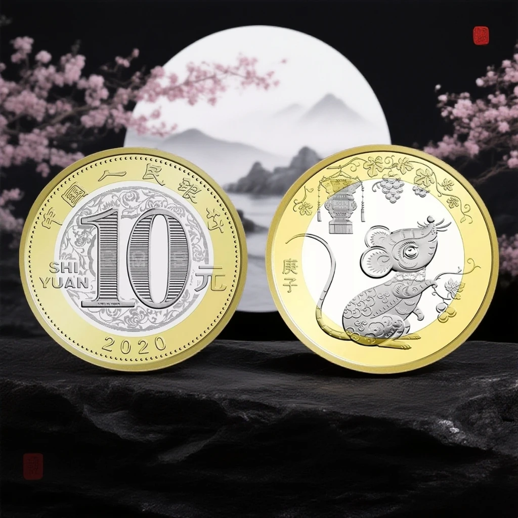 法定货币2020年鼠年生肖贺岁纪念币单枚 文玩探宝