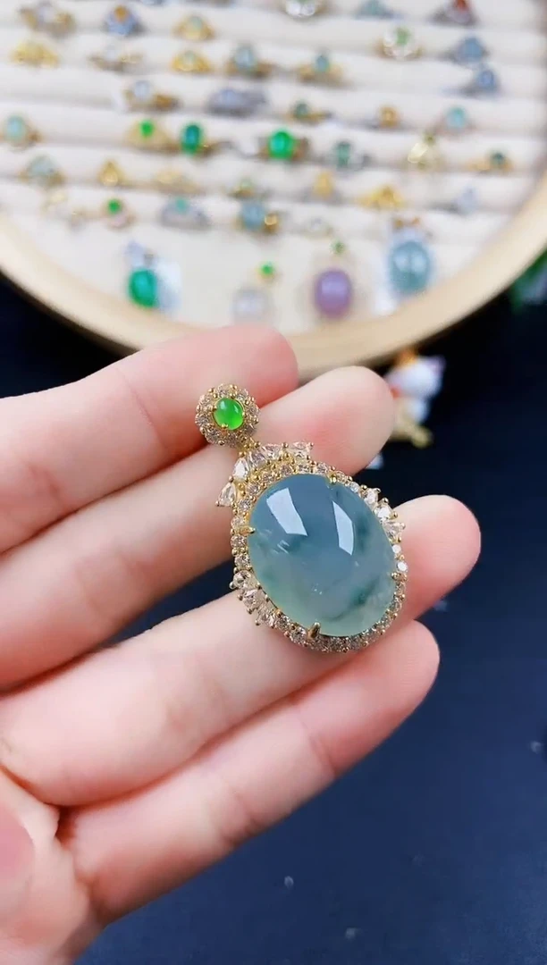 【闪购商品】翡翠颈饰银S925镶嵌43543455