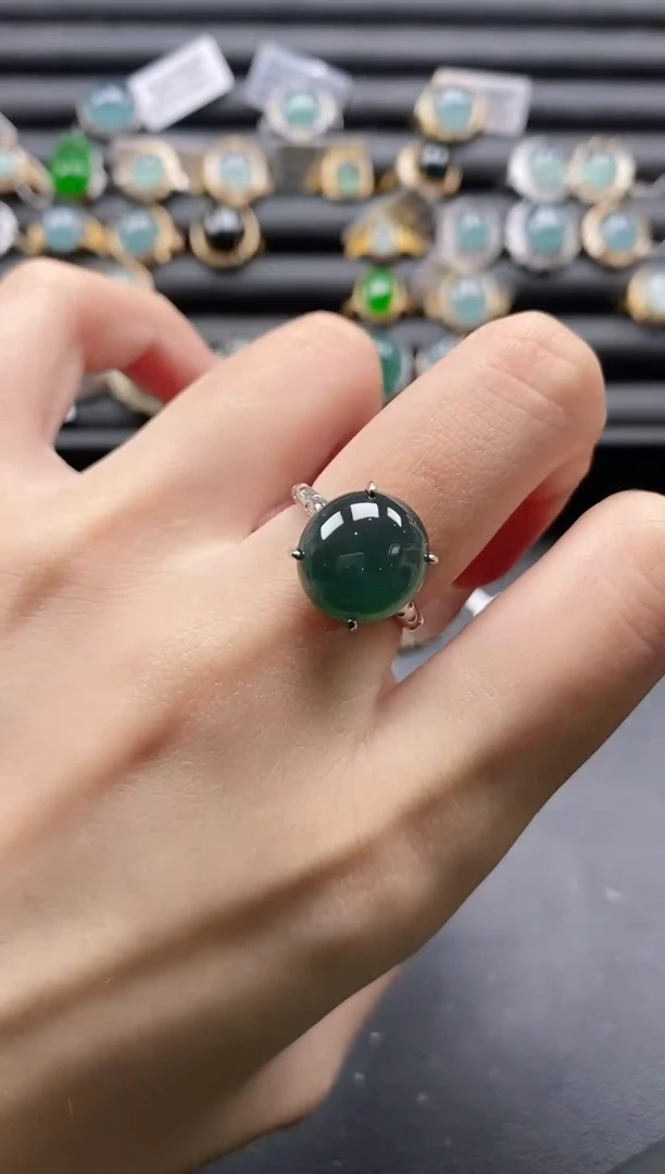 【闪购商品】翡翠戒指银S925镶嵌1111