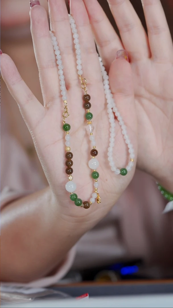 和田玉银S925镶嵌项链多样性发货其一