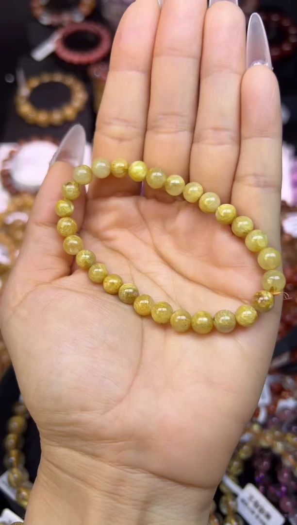 未镶嵌手串水晶金发晶6.8mm