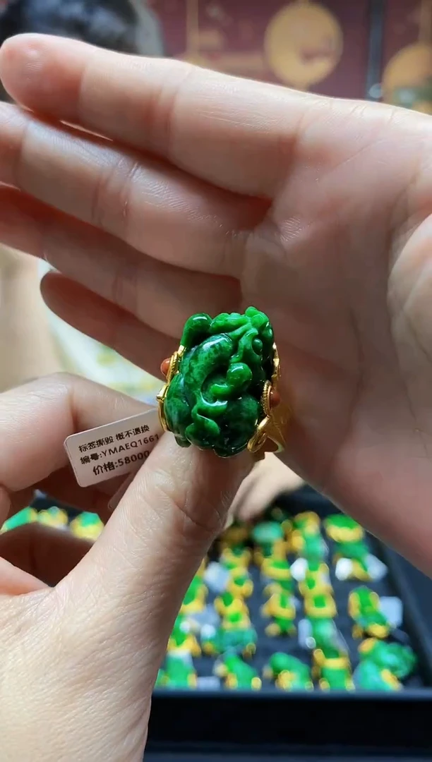 颈饰未镶嵌翡翠戒指