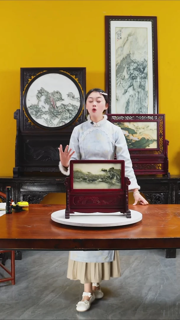 石材天然大理石画摆件