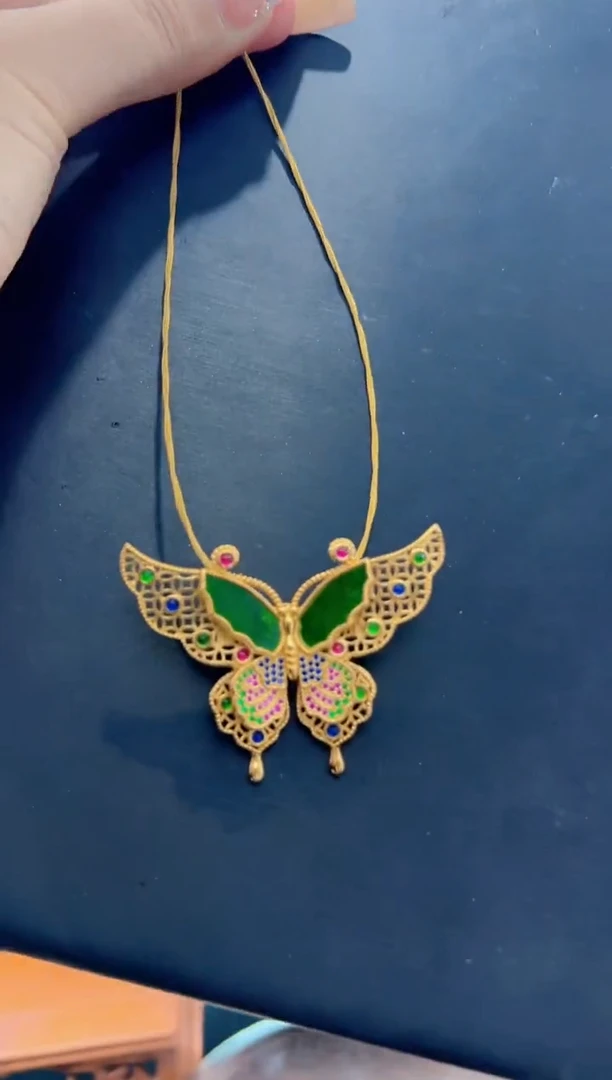 【闪购商品】翡翠吊坠(不含链)银S925镀金镶嵌天然缅甸翡翠A货吊坠