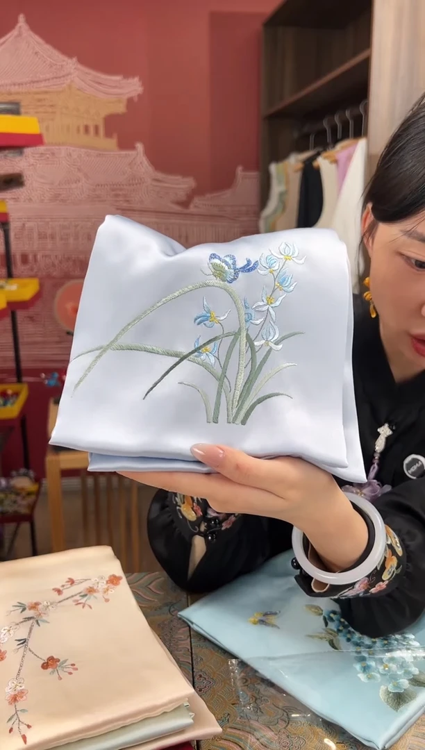 【闪购商品】刺绣苏绣100桑蚕丝大披肩