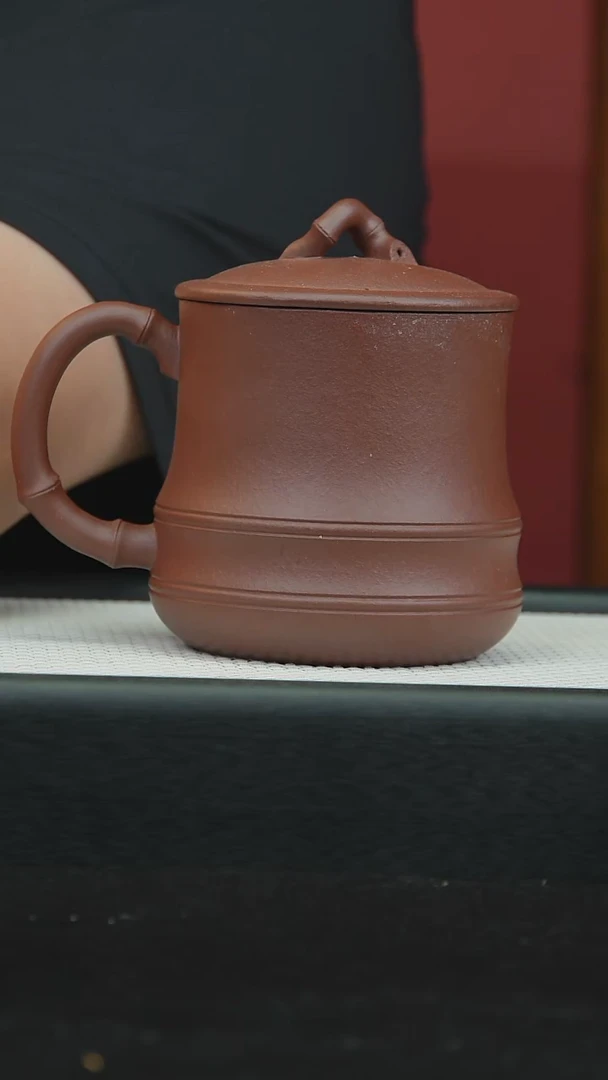 茶壶紫砂底槽清竹节盖杯