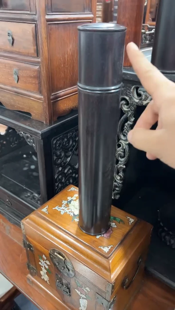 紫檀木素面大号香筒