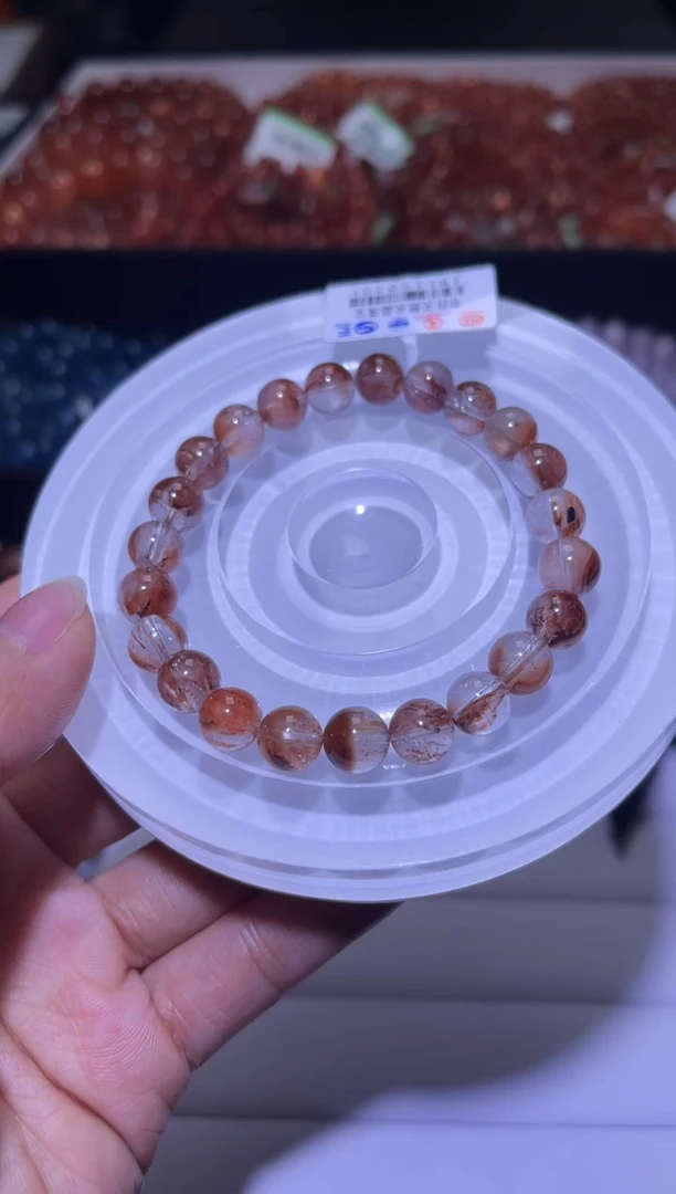 未镶嵌手链水晶J029-8mm落日玫瑰兔毛单圈-多样性发其一