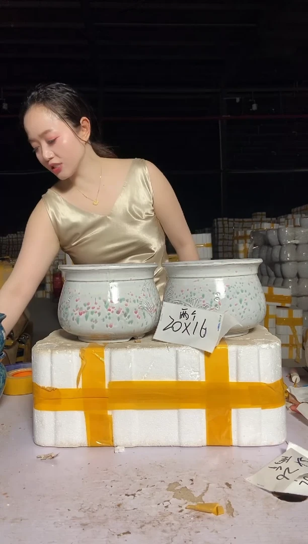 宜兴紫砂粗陶花盆20/16