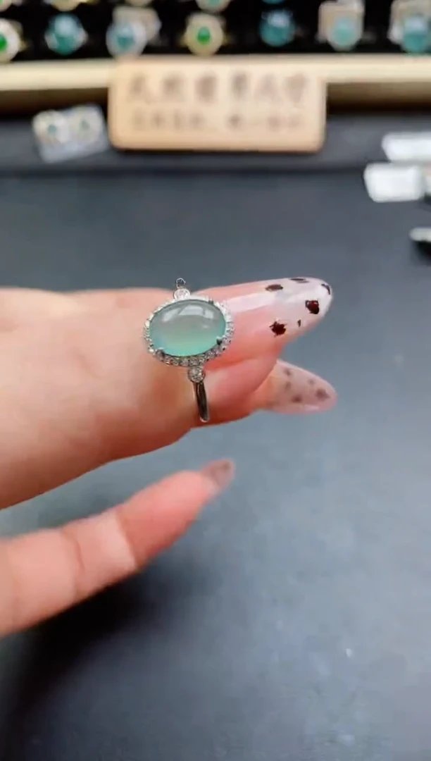 银S925镶嵌戒指翡翠1