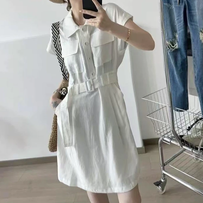 连衣裙女夏季新款中长款收腰显瘦气质连衣裙#2560