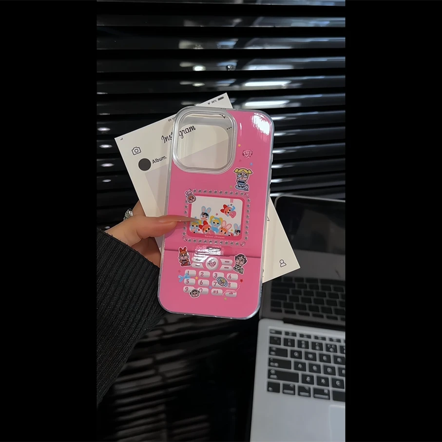 大哥大豹纹辣妹黑皮可爱猫咪适用于iPhone16promax苹果15pr手机壳