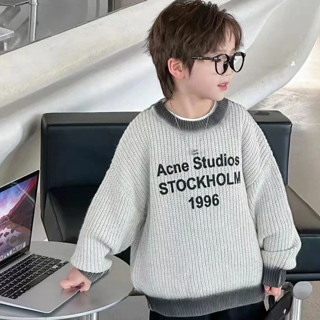 （1831）儿童时尚洋气胸前字母毛衣