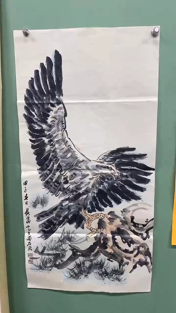 竖款精品三尺，鹰