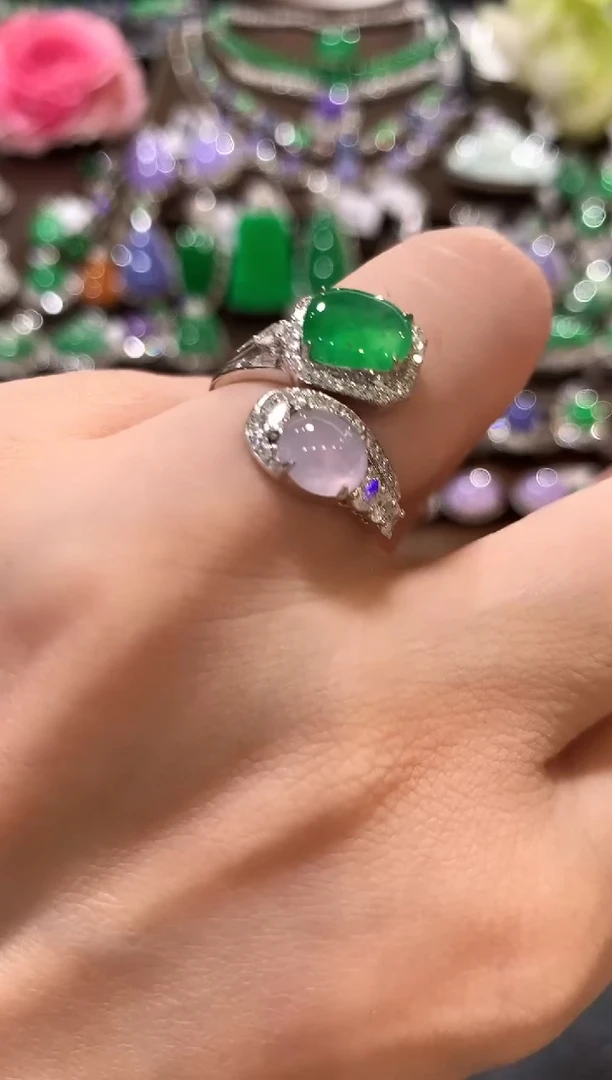 18K金镶嵌戒指翡翠m27