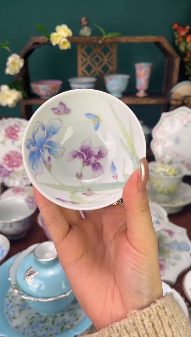 摆件瓷景德镇手工手绘精美茶具