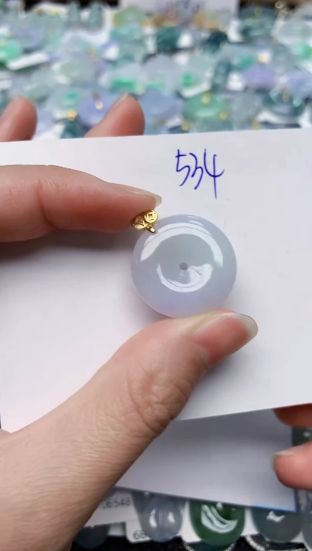 翡翠18K金镶嵌颈饰天然缅甸A货翡翠百元以上9元证书费自理