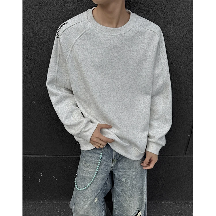 cleanfit立体裁剪美式圆领卫衣男女2025春秋新款潮牌重磅宽松外套