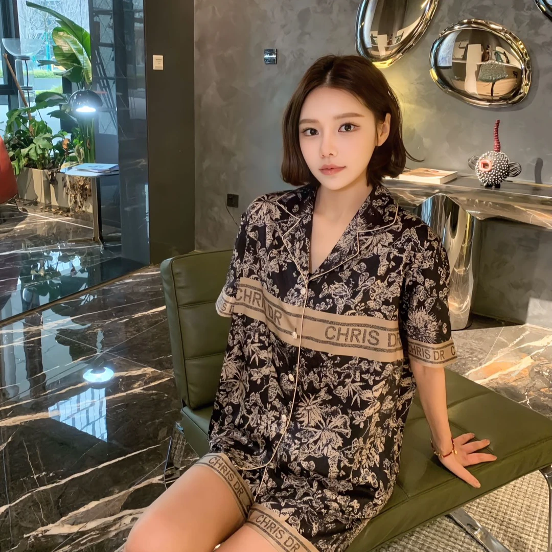 SIEOYJIEA/私迹大榕家大刘eva【黑金限量短袖】情侣家居服套装睡衣