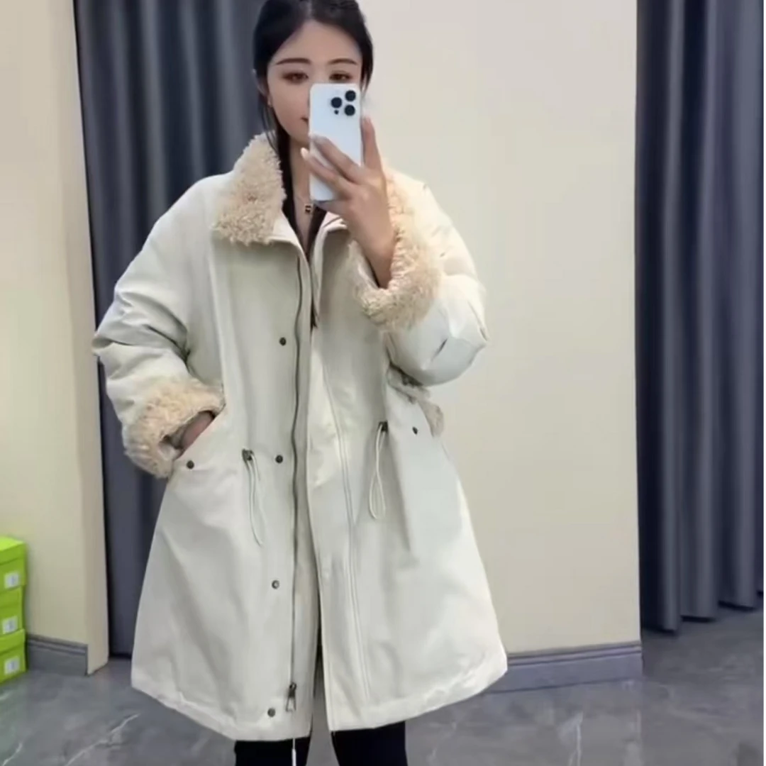 3985新款冬季保暖时尚大码宽松工装派克加厚外套休闲