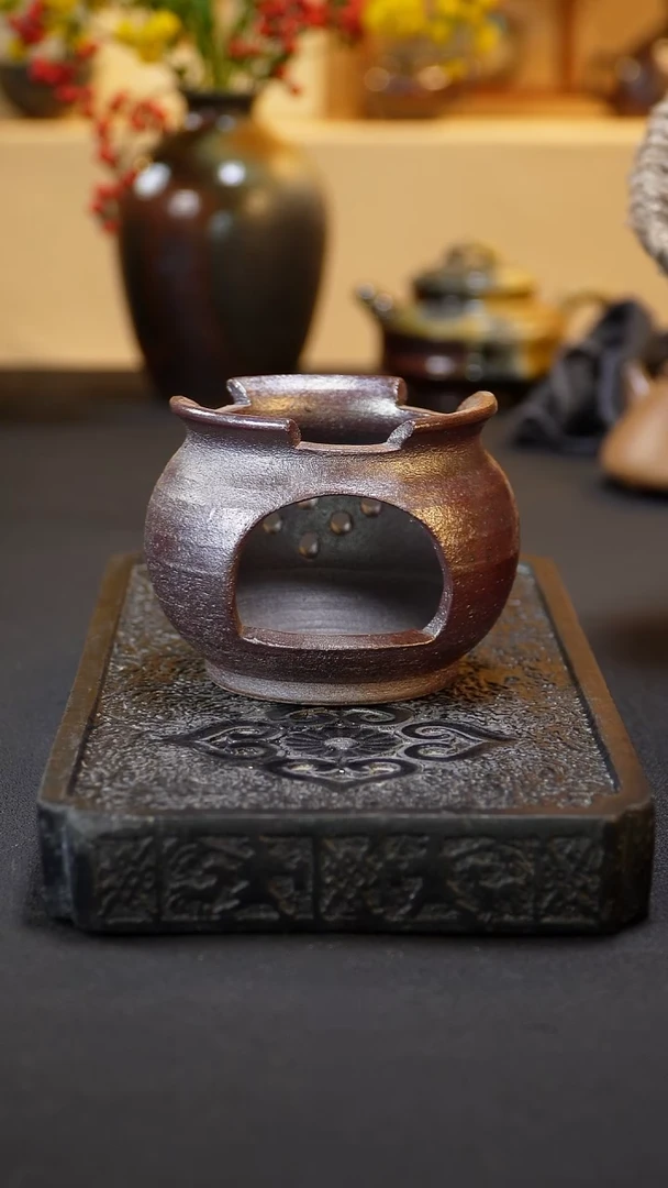 茶壶紫砂纯自然柴烧