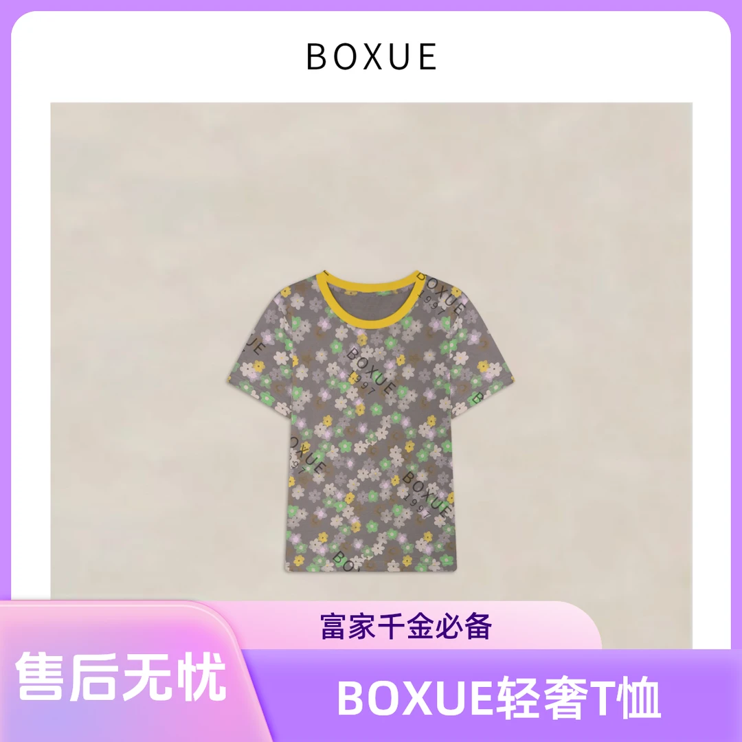 BOXUE “小星星”2025春季新款高级感轻奢T恤富家千金清冷贵系
