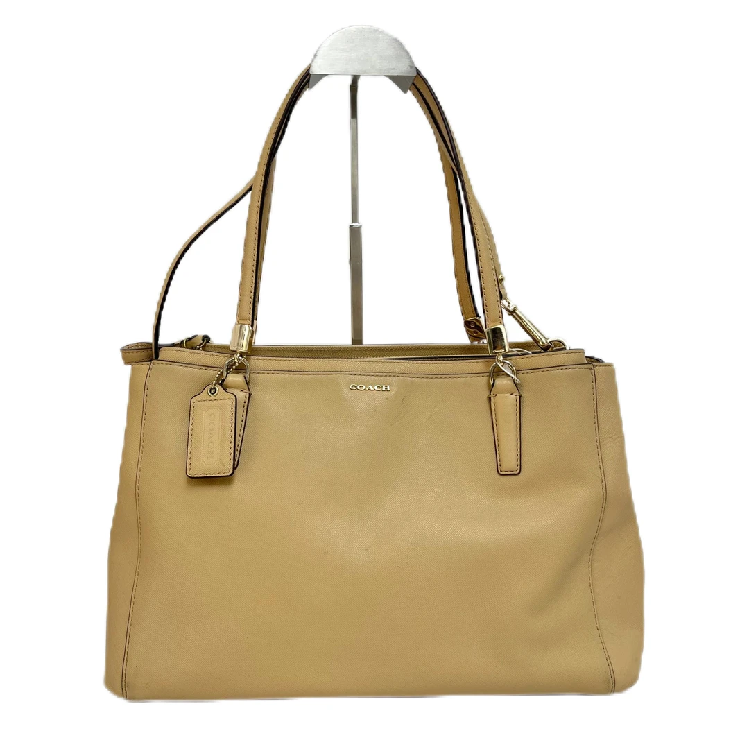 95新 COACH/蔻驰 杏色全皮单肩手提包 SH-3529-A-