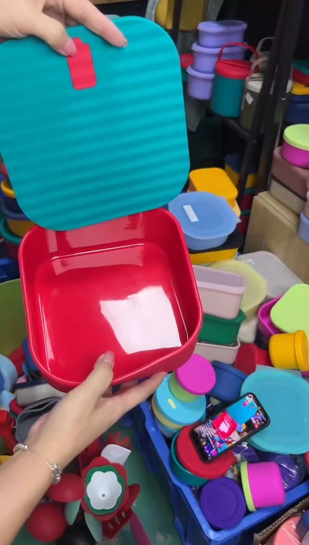 硅胶HX-红底绿盖-2L正方波浪盒