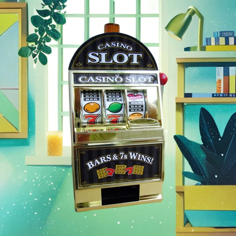 米国Reczone拉杆可动游戏机存钱罐储蓄罐投币娱乐摇奖拉霸机儿童