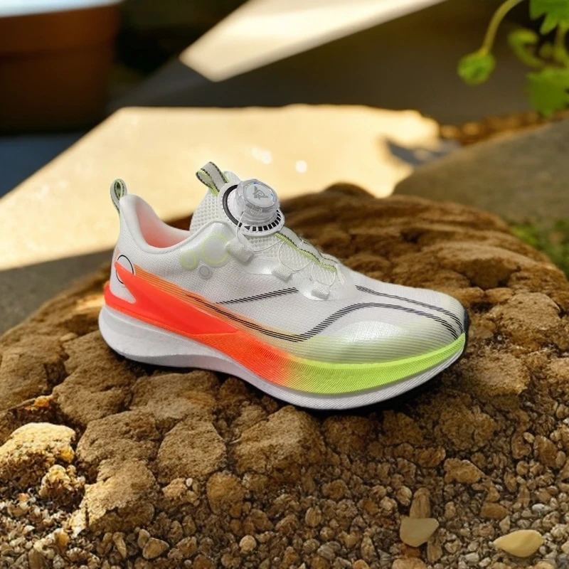 旋转纽扣男女跑步时尚鞋运动鞋透气夏季情侣时休闲网面轻便男子