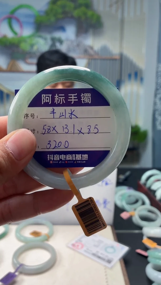 未镶嵌手镯翡翠翡翠手镯半山水