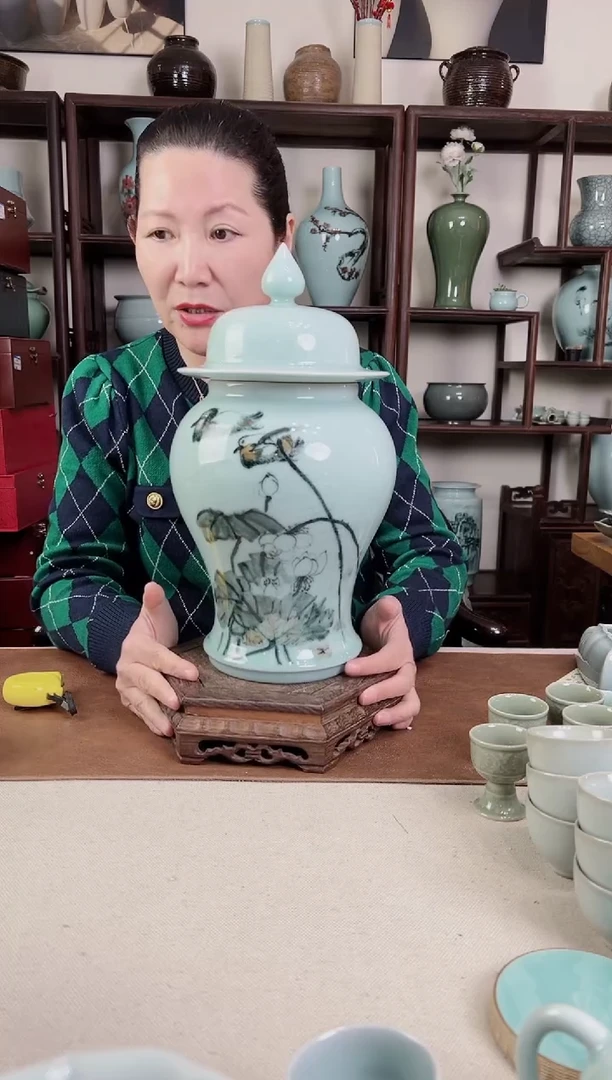 【闪购商品】杯釉中彩 将军罐B（鸳鸯）