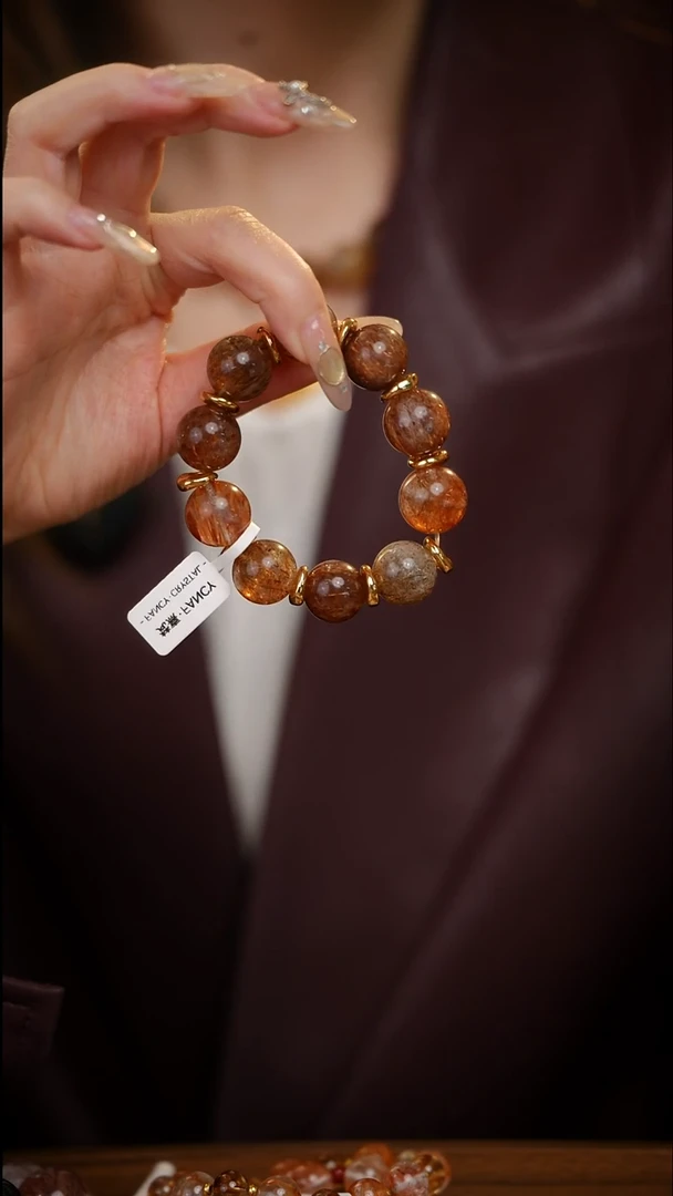 合金手串水晶黑金超七