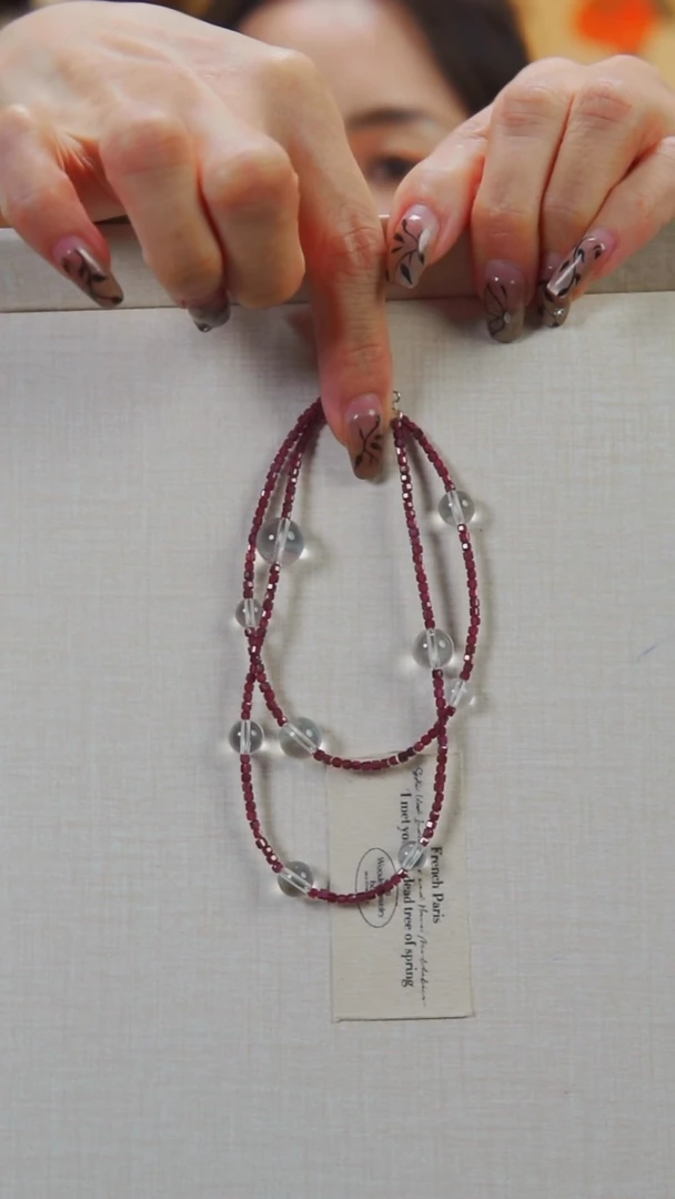 颈饰银S925镶嵌石榴石闪购7号 石榴石白水毛衣链项链