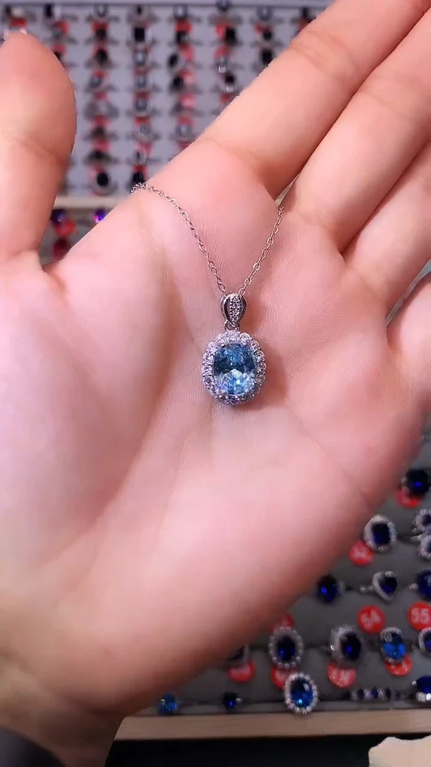 【闪购商品】海蓝宝石戒圈银S925镶嵌111111