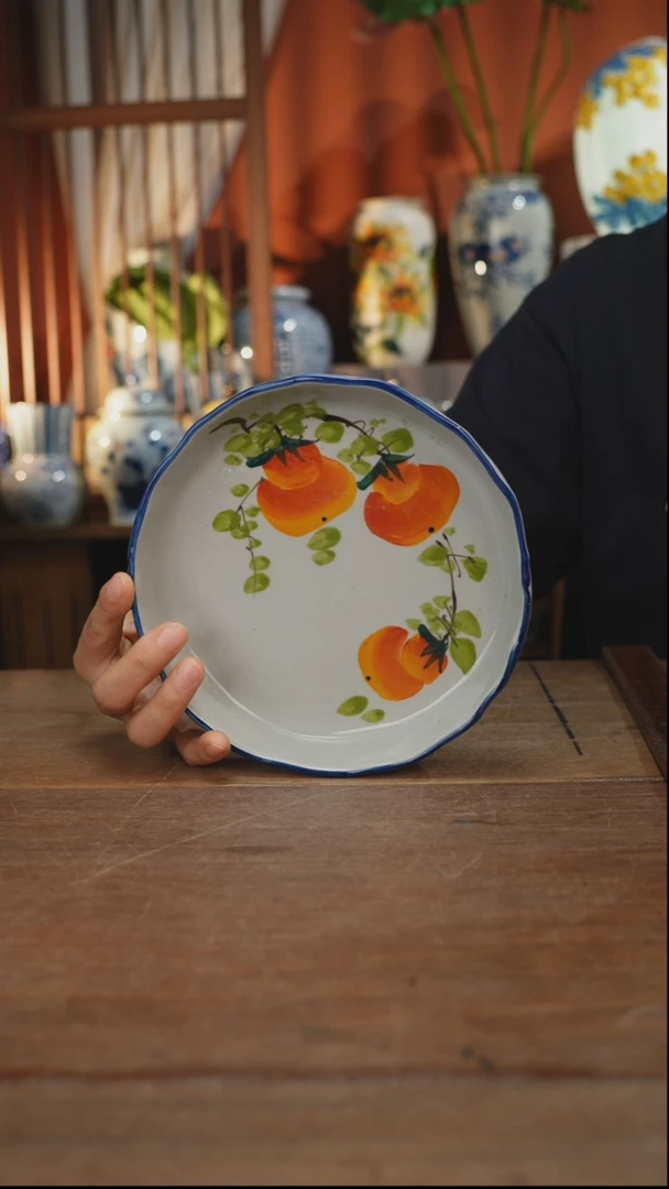 瓷片【简家甄选】景德镇设计师釉下手绘陶瓷餐具