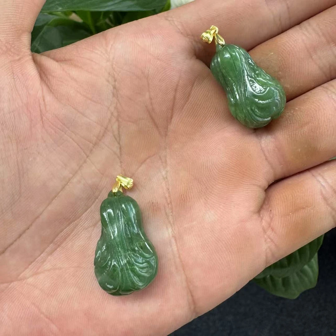 【老李严选】和田玉碧玉白菜吊坠 拍一发一多样性发其一D319