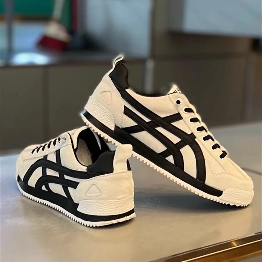 高级感春秋个性潮牌休闲低帮皮面轻便平底系带板鞋时尚运动男鞋潮