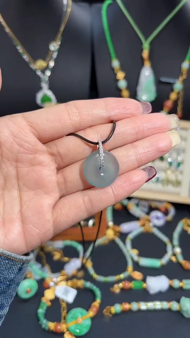 【闪购商品】翡翠颈饰银S925镶嵌蛋面/支持复检/一件