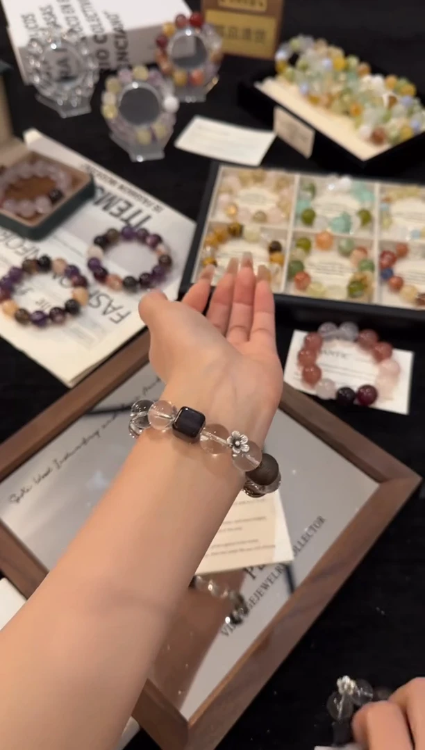 合金手链水晶白水晶多宝x3129