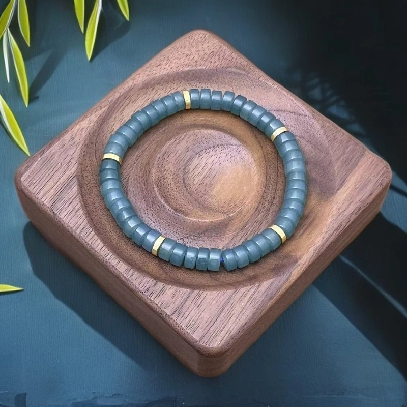 【恩鉴珠宝】天然玉石  207 天空蓝算盘珠 7mm
