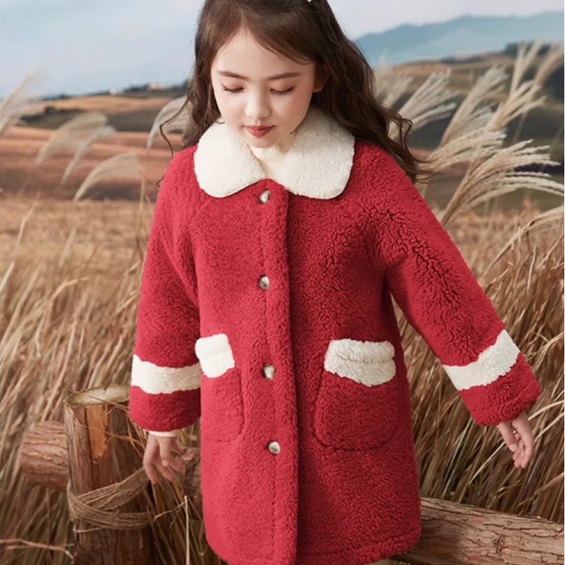 女童毛毛衣外套2024新款