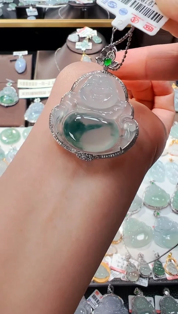 【闪购商品】翡翠吊坠(不含链)18K金镶嵌佛公吊坠959