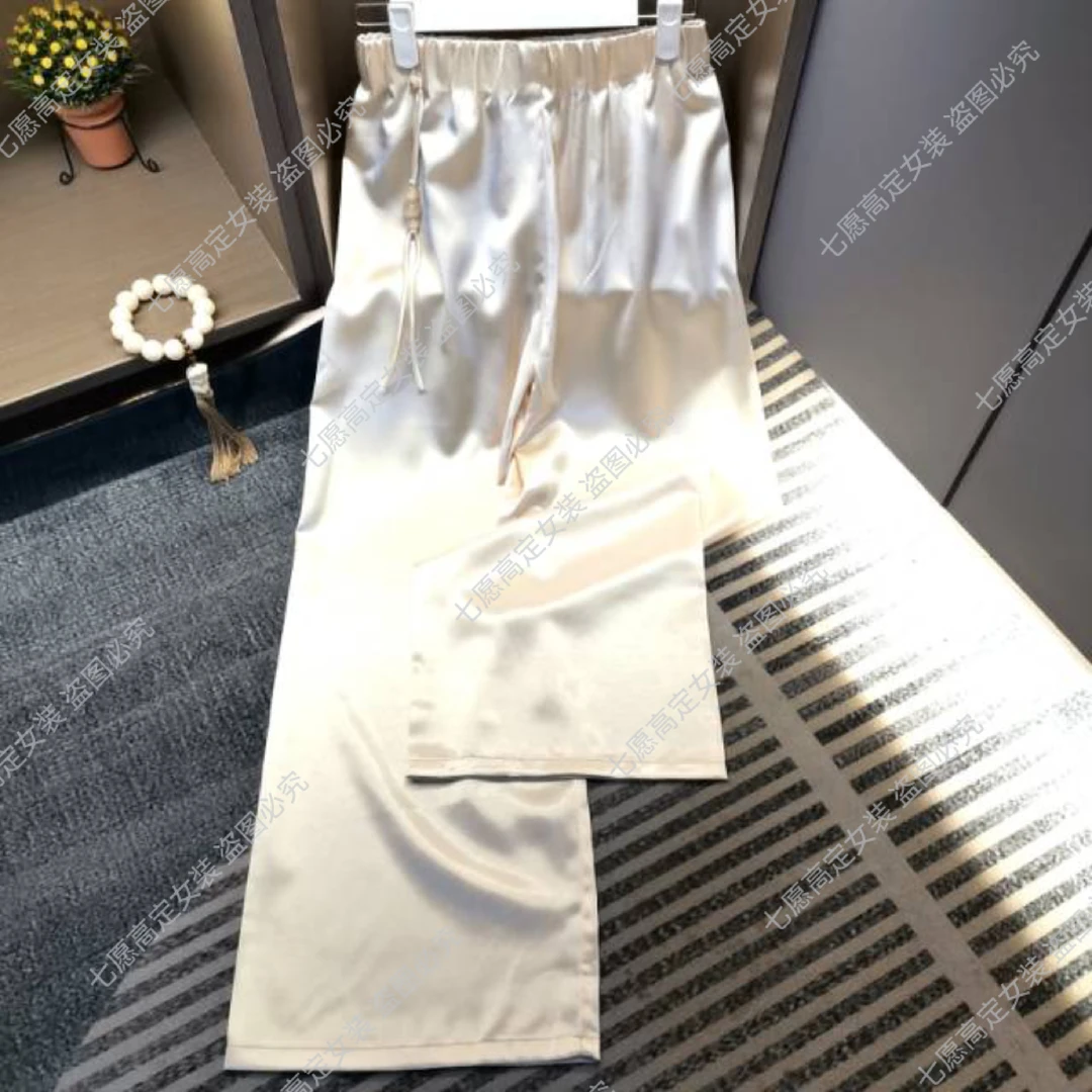 【仙女裤】南油高定轻奢休闲百搭春夏宽松高腰直筒长裤724