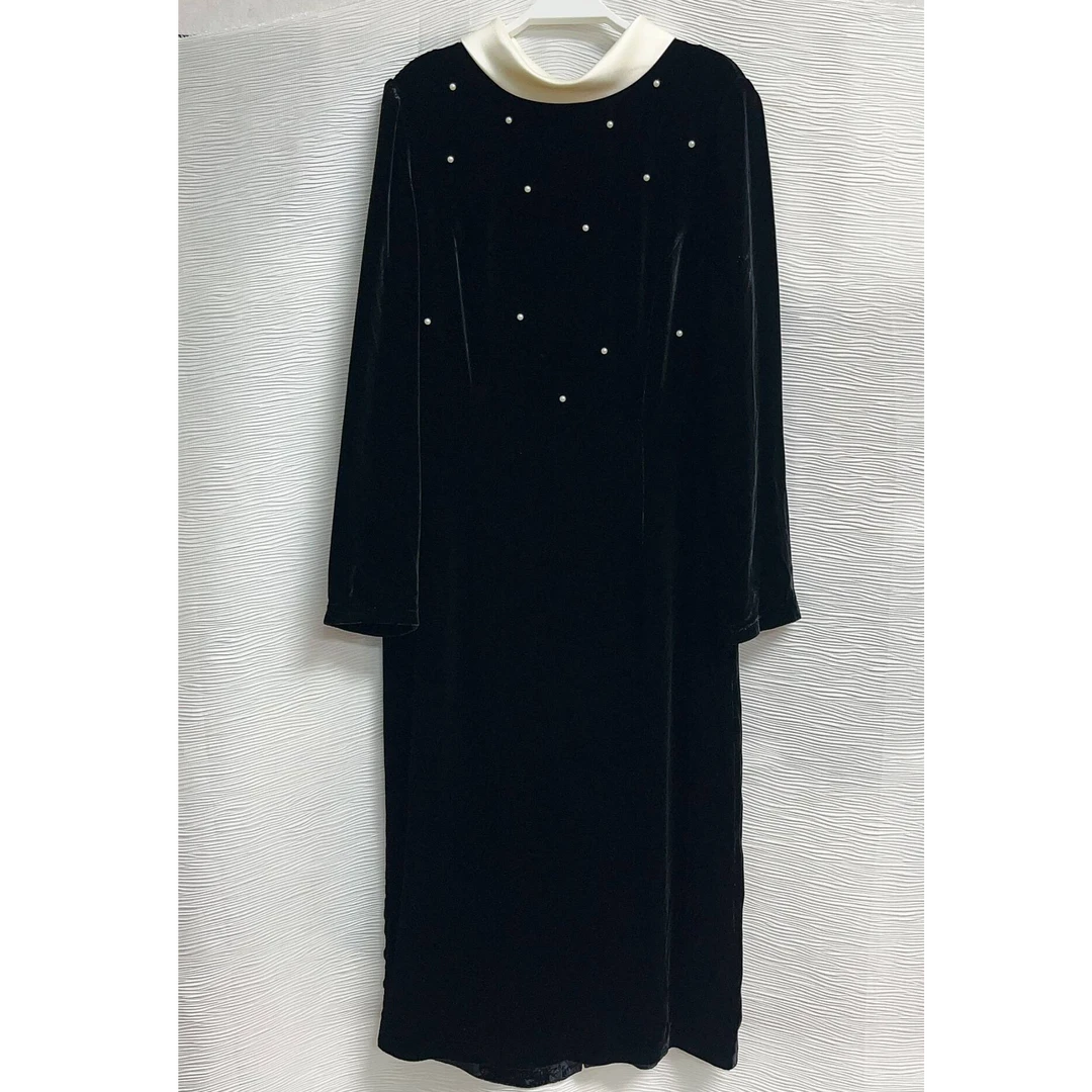 【敏洋纯】秋冬新款桑蚕丝真丝丝绒气质轻奢女装连衣裙82501397