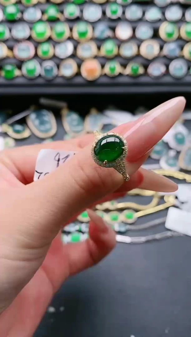 【闪购商品】翡翠戒指银S925镶嵌1111111