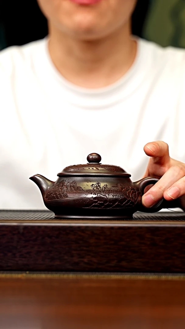 茶壶紫砂宜兴原矿 手工 紫砂壶容量180CC